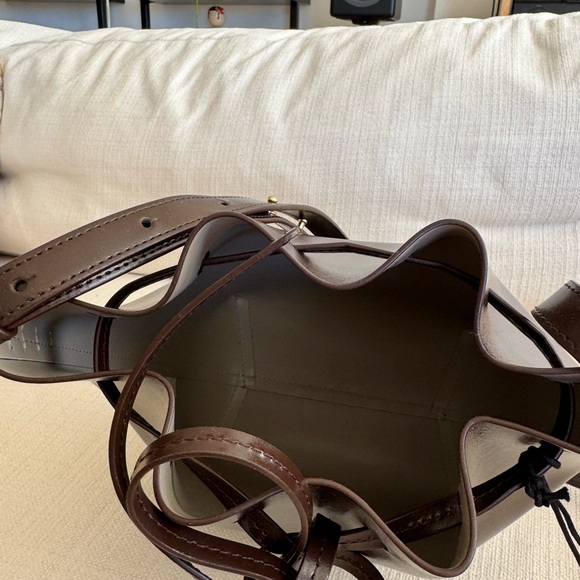 Mansur Gavriel Dark Brown Leather Mini Bucket Bag, NWT - Picture 4 of 4